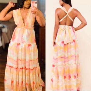 Pink Marble Maxi Dress